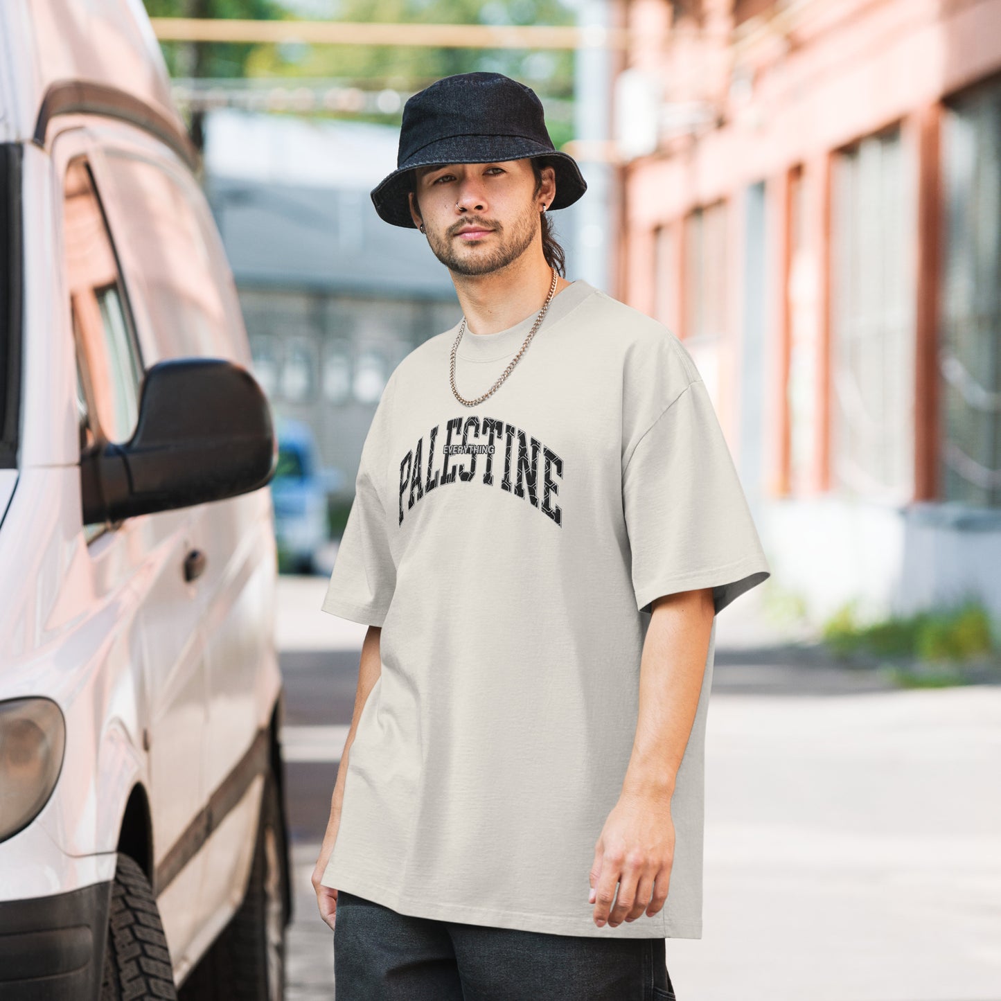 Oversized Embroidered Everything Palestine t-shirt